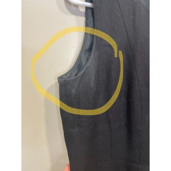 Talbots Women Size 6 Black 100% Irish Linen Sleeveless Mid-Length Dress - Picture 8 of 9